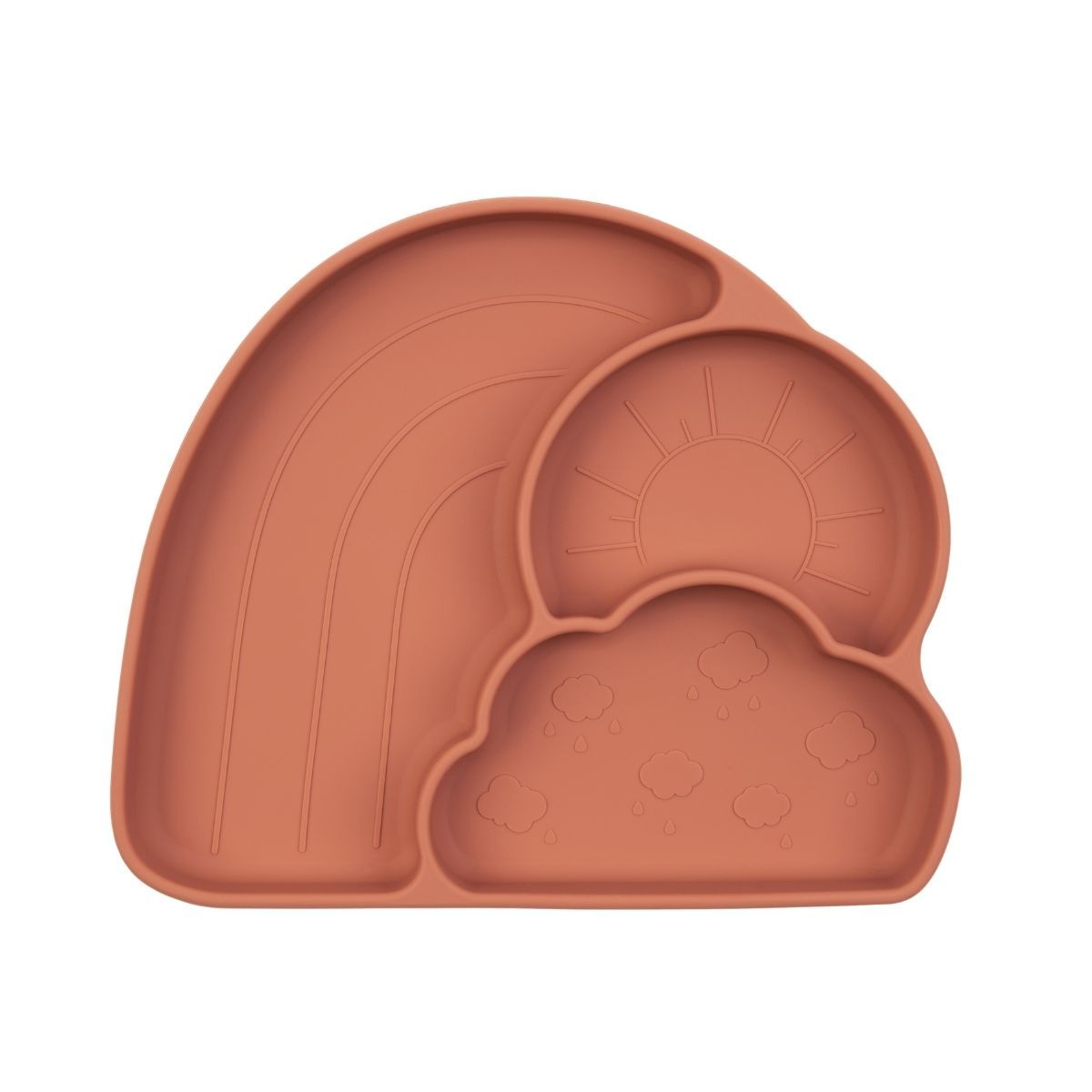 Rainboo Silicone Divided Suction Plate Boo Chew Rust