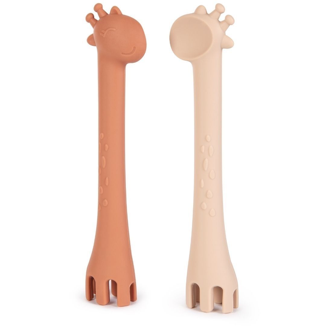 baby's first utensils in oat and rust