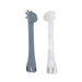 Weaning Fork and Spoon, silicone in grey and marble, white cut out image